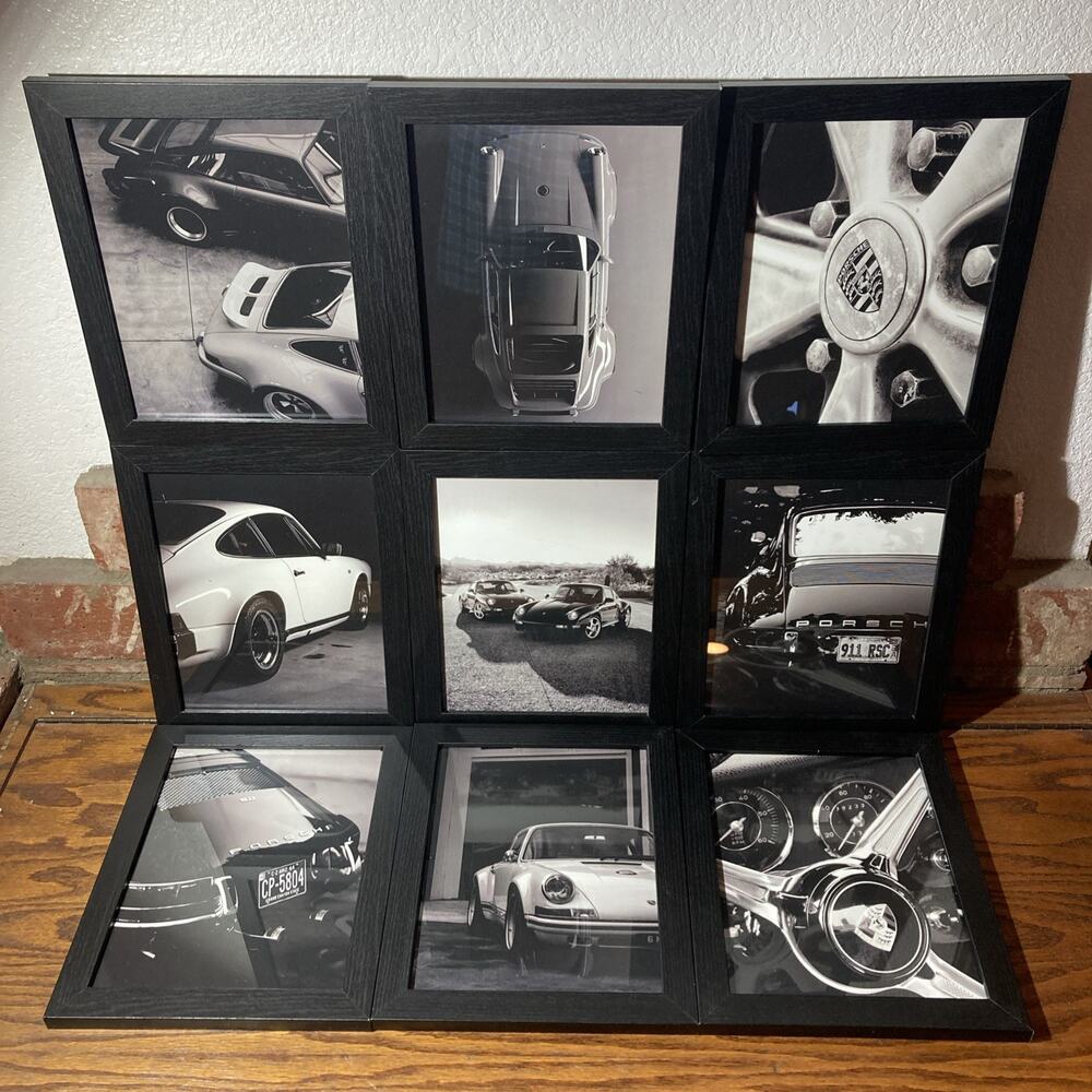 Porsche Framed Pictures 9 Total